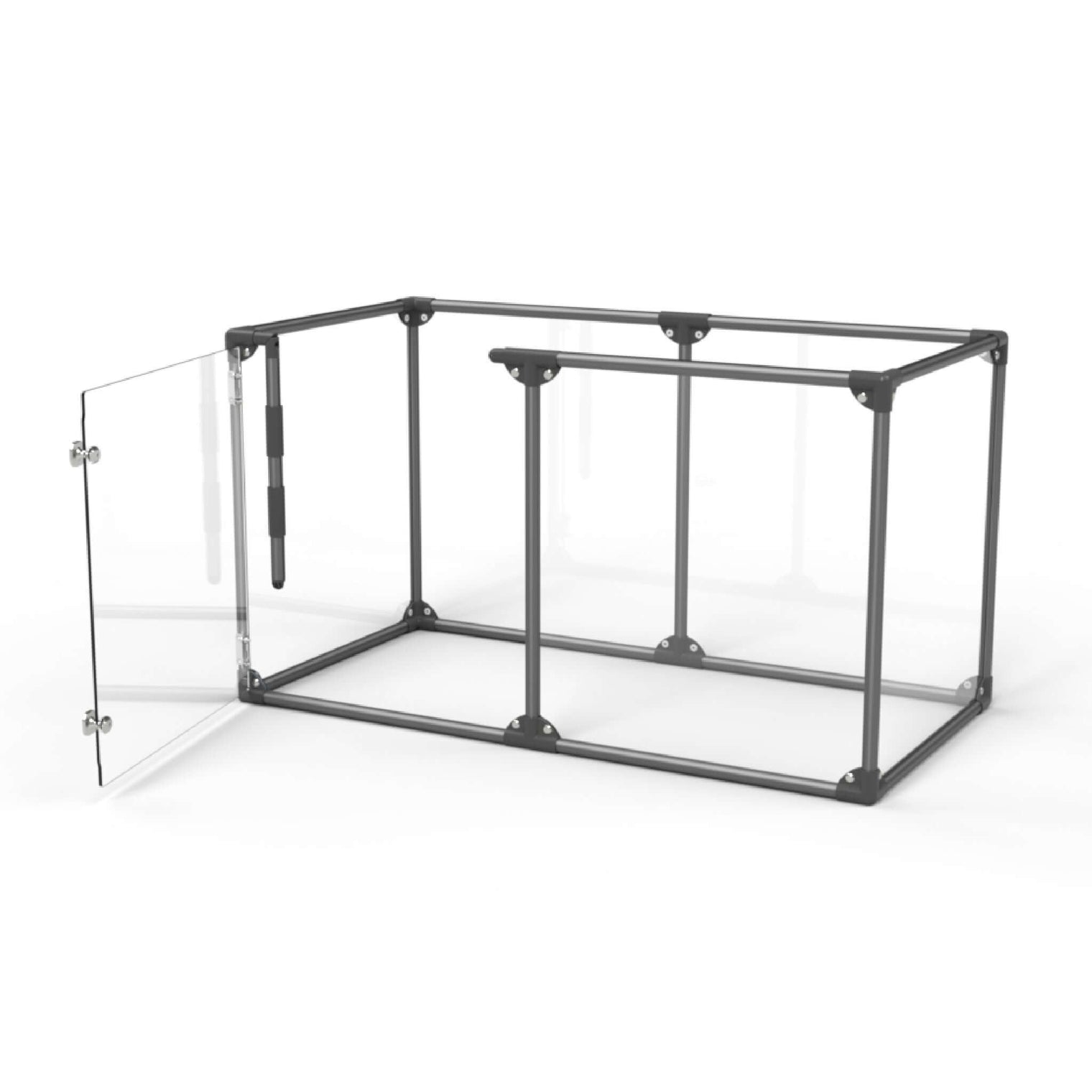 27" Tall Small Lucidium Pet Pen in gunmetal gray color