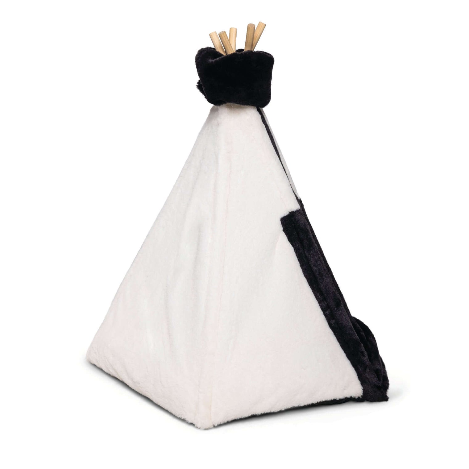 luxurious faux fur pet bed teepee with memory foam cushion