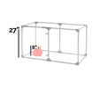 Small Lucidium pet pen showing dimensions and size relative to a rabbit