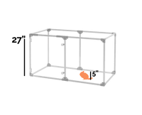Small Lucidium pet pen showing dimensions and size relative to small mammal